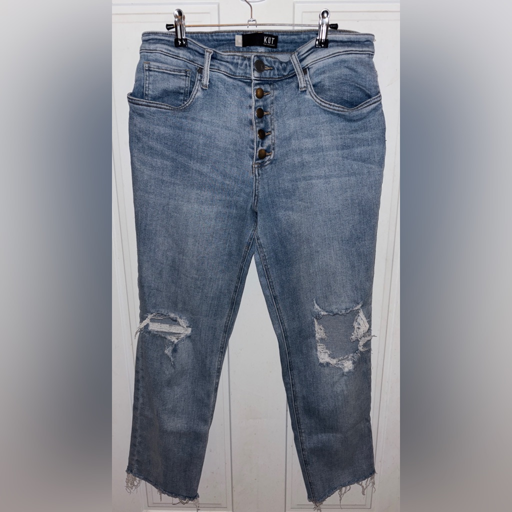 Kut From The Kloth Light Blue Distressed Boyfriend Jeans